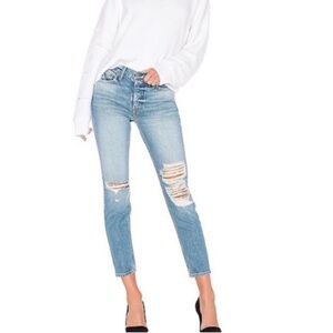 Revolve GRLFRND Karolina High-Rise Skinny in Bay Blues Distressed Denim Size 25